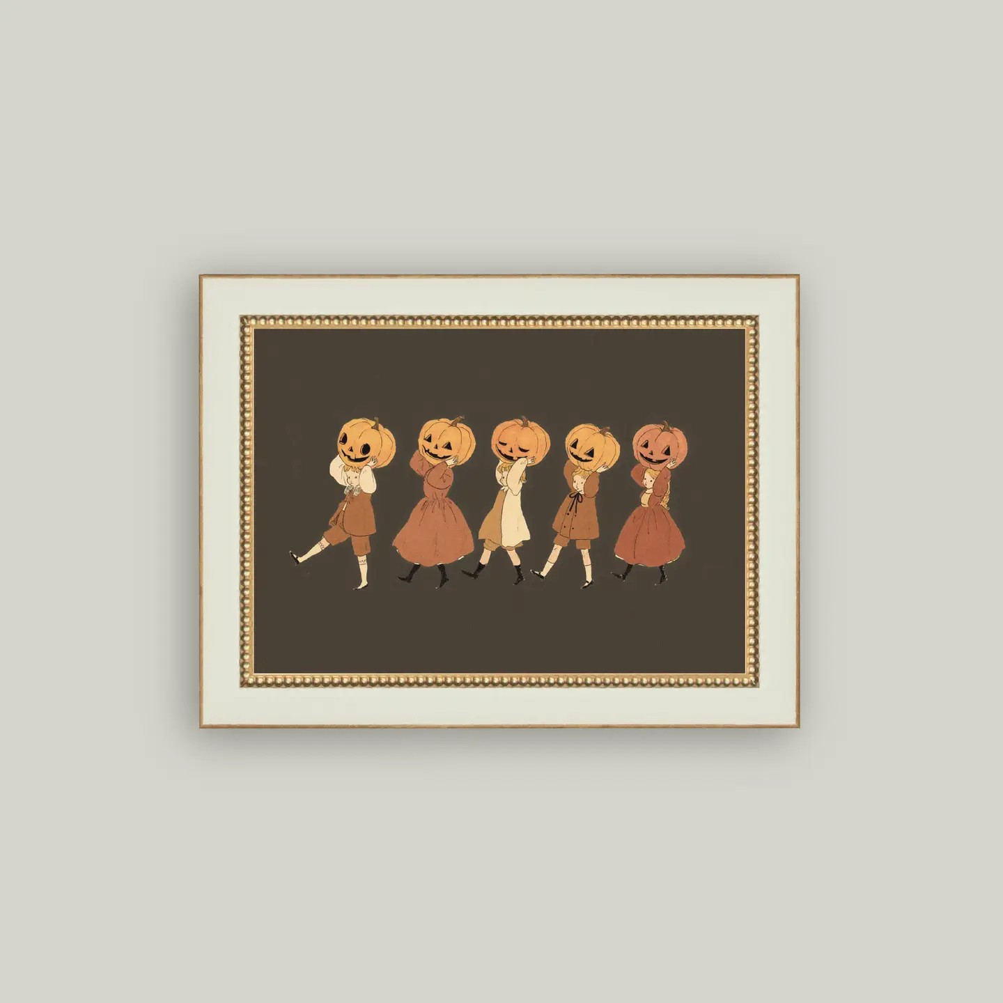 Pumpkin Parade Framed Print