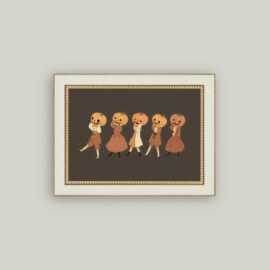 Pumpkin Parade Framed Print