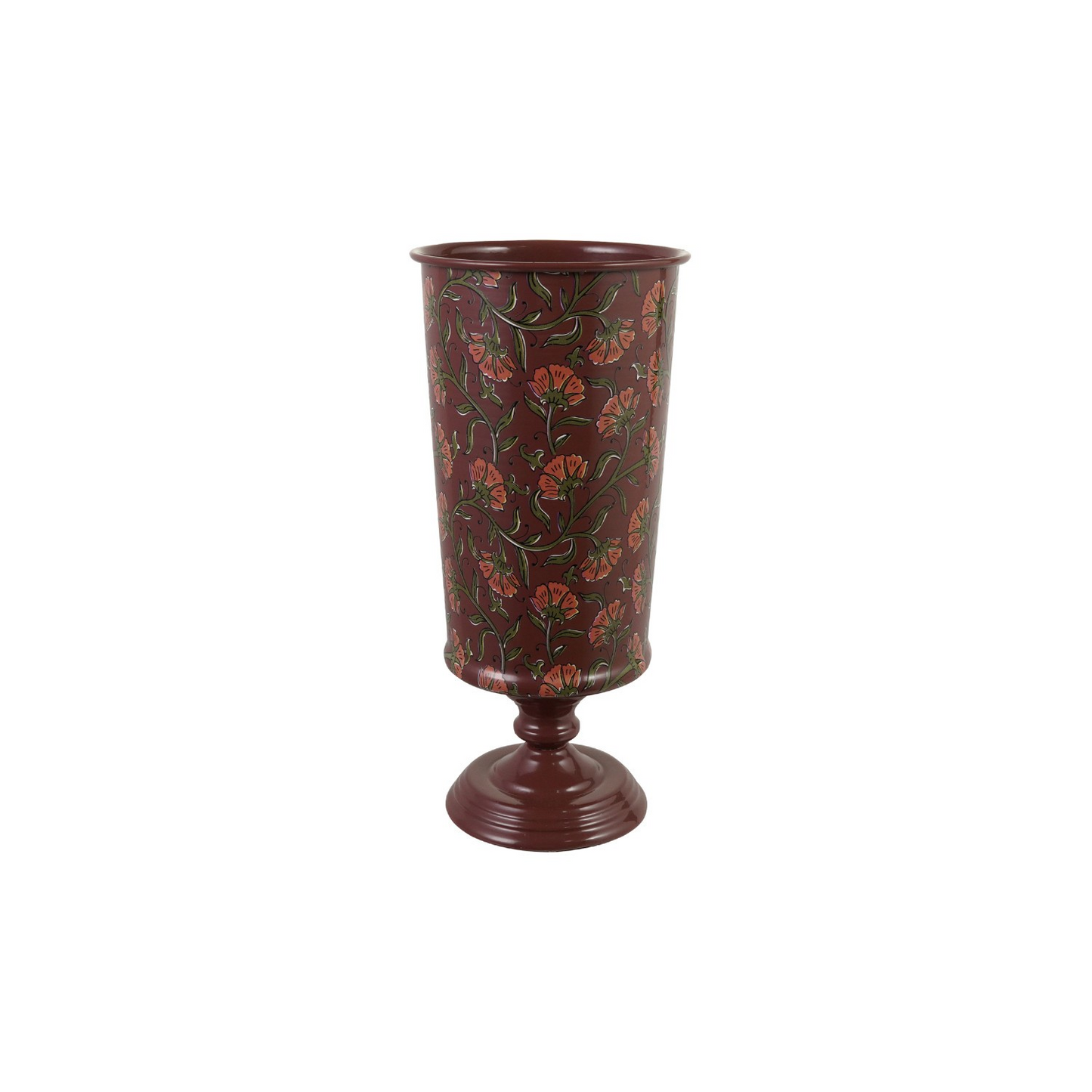 Metal Footed Floral Vase