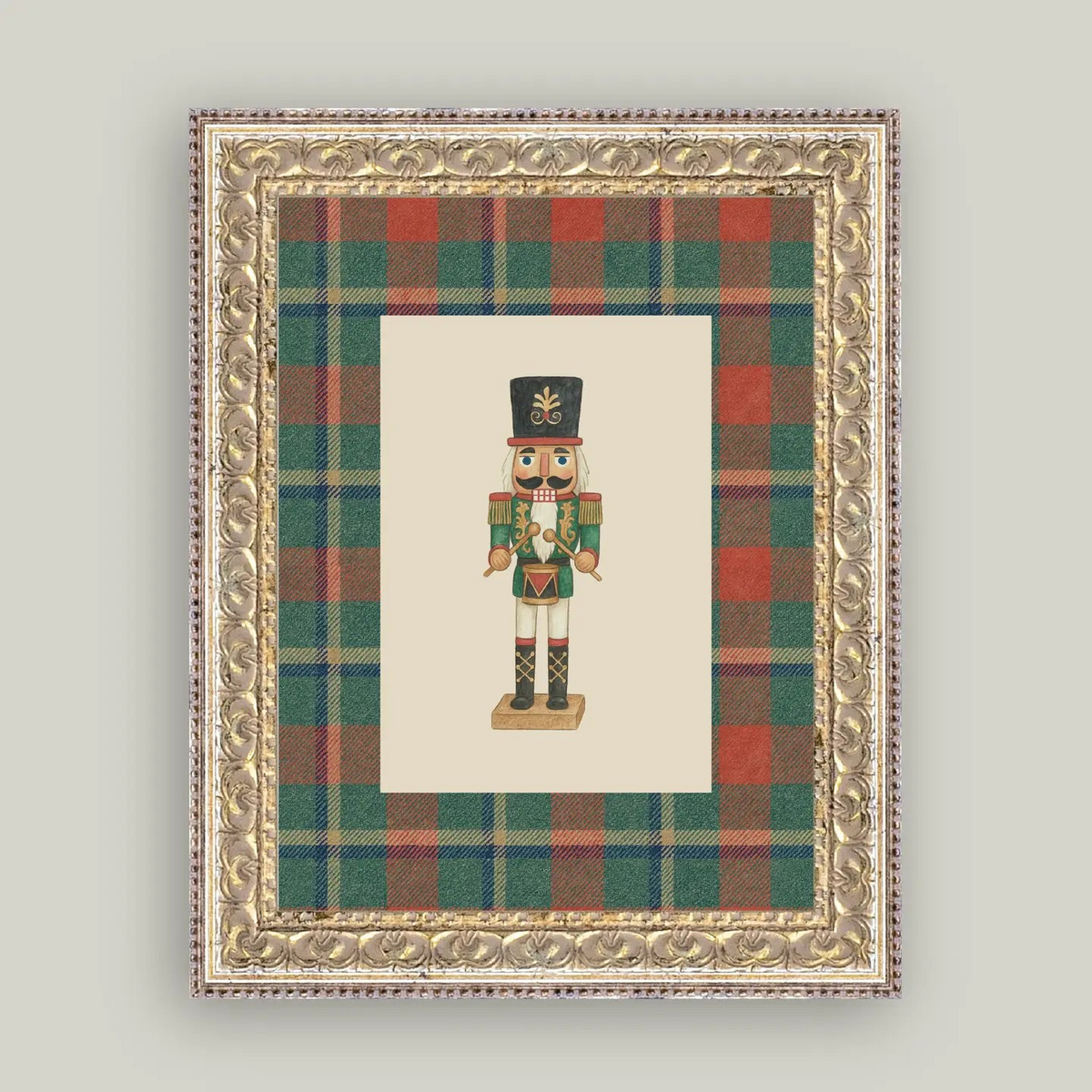 Plaid Nutcracker Solider Framed Print