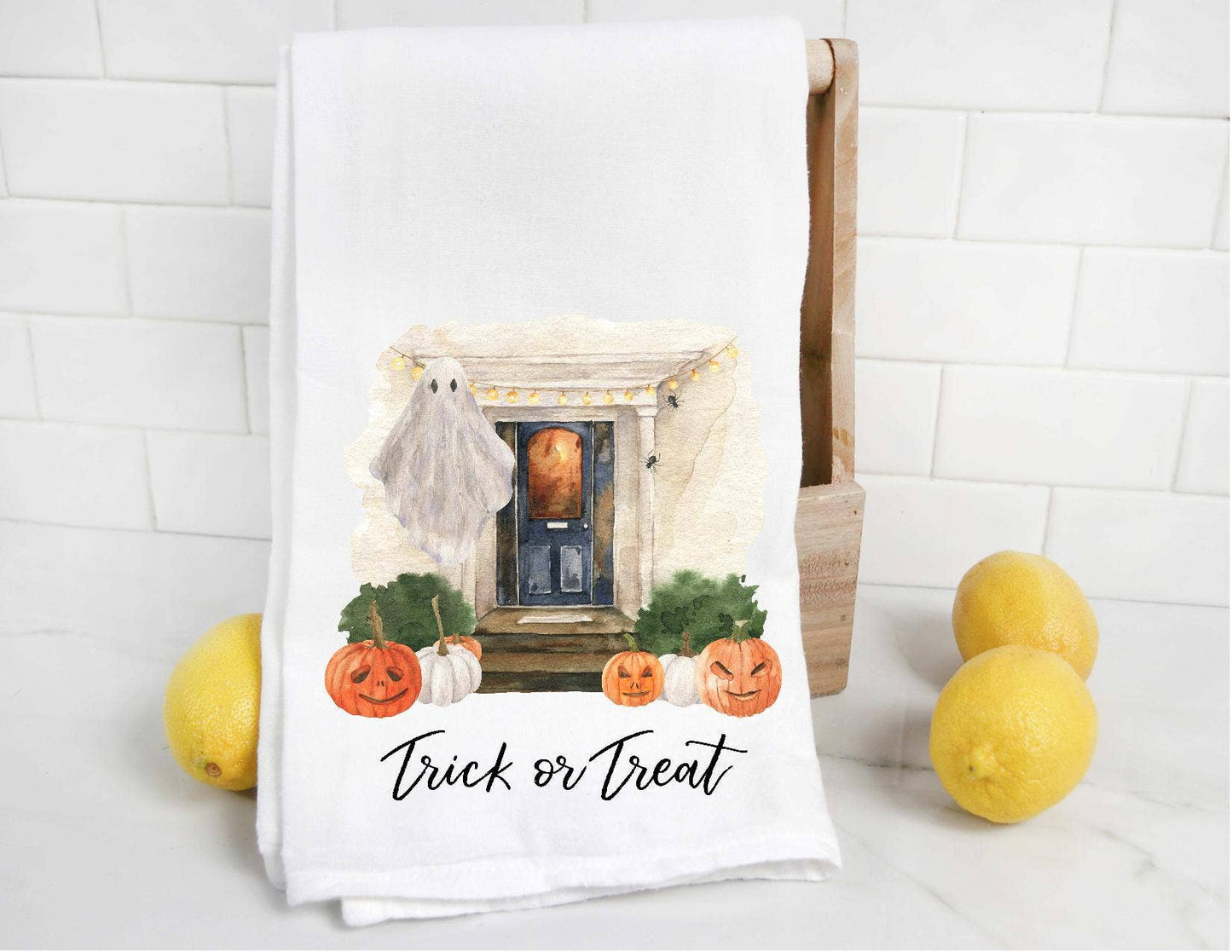 Trick or Treat Halloween Tea Towel