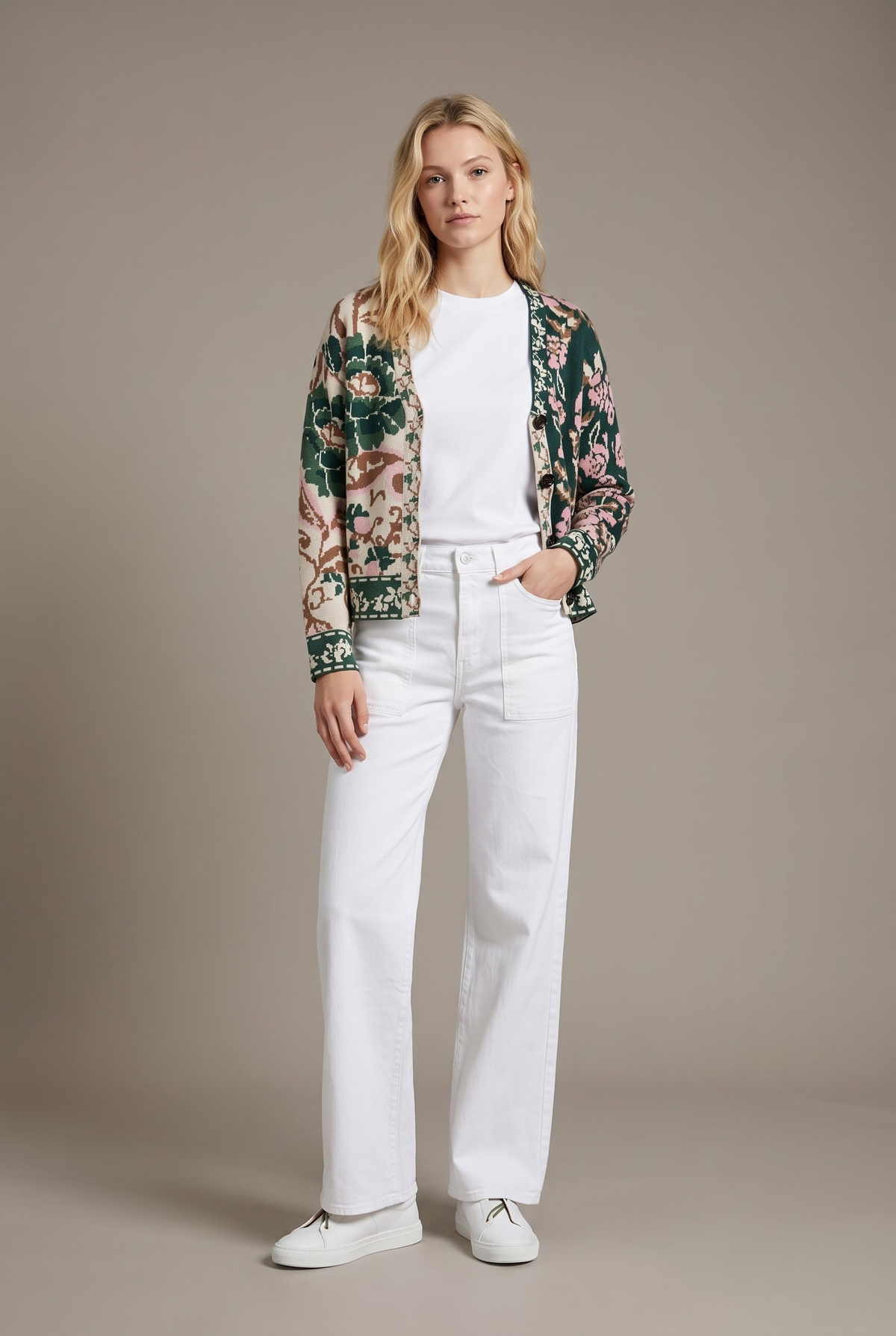 Forest Mixed Floral Cardigan