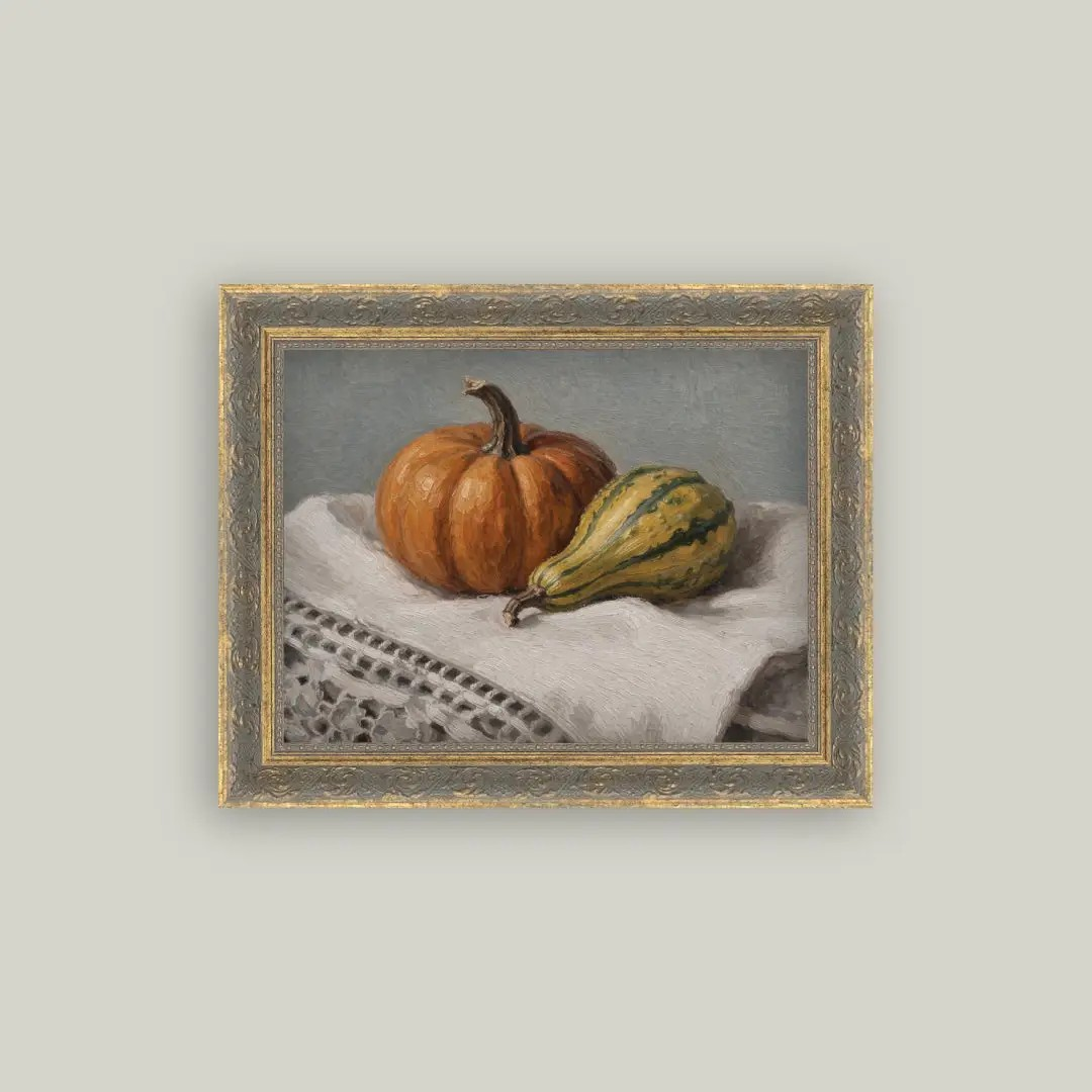 Still Life Pumpkin & Squash Framed Art