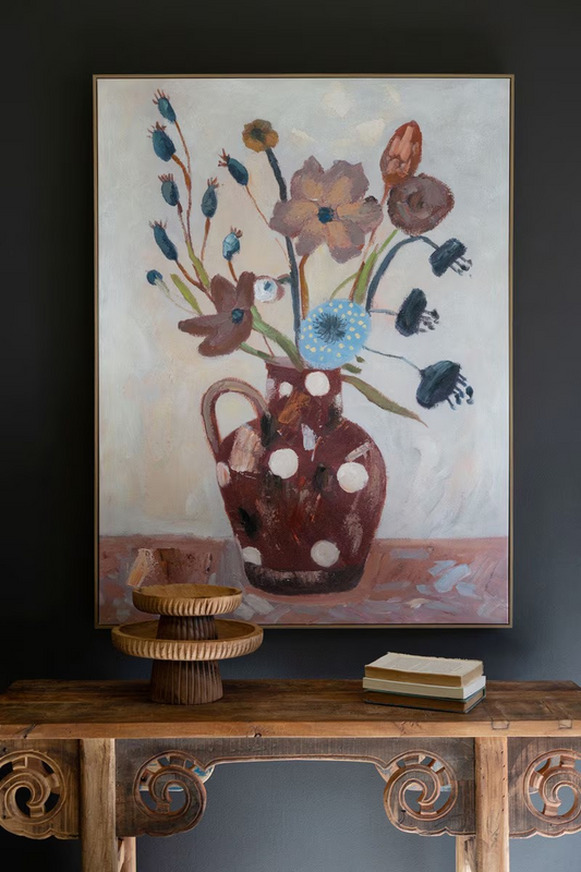 Framed Fall Floral Still-life Painting