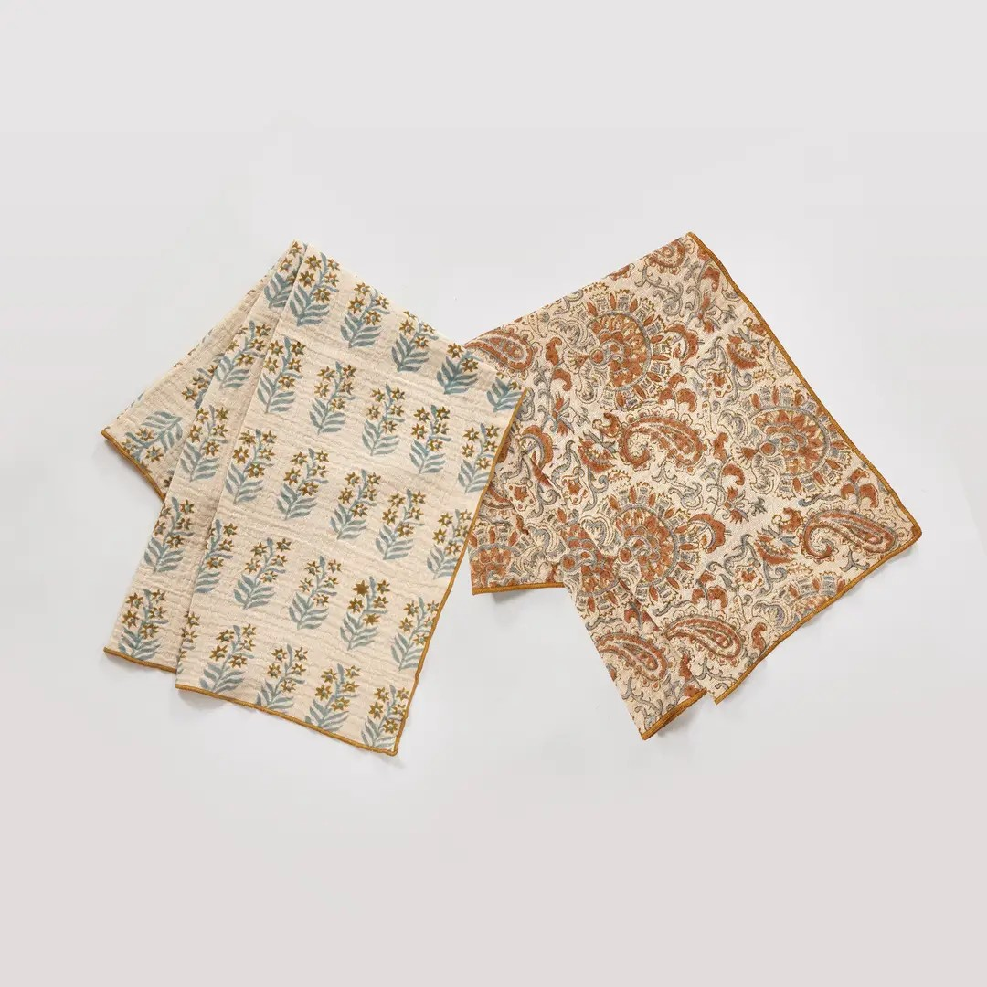 Fall Block Print Towel