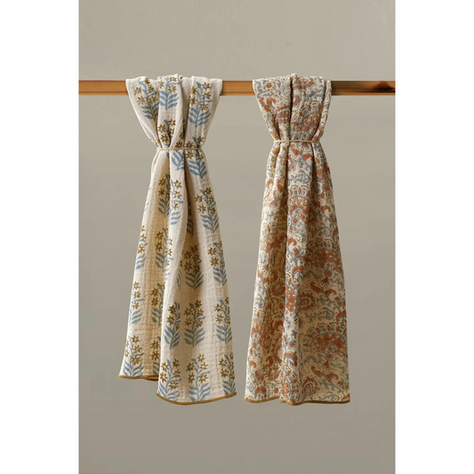 Fall Block Print Towel