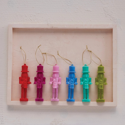 Flocked Nutcracker Ornament