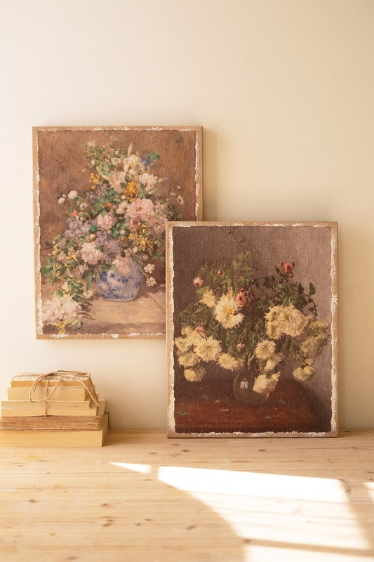 Floral Painting on Burlap
