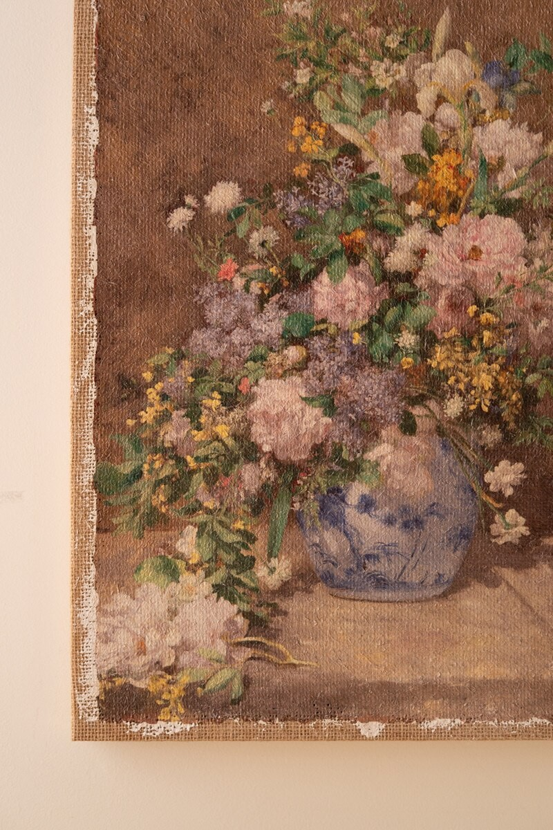 Floral Painting on Burlap