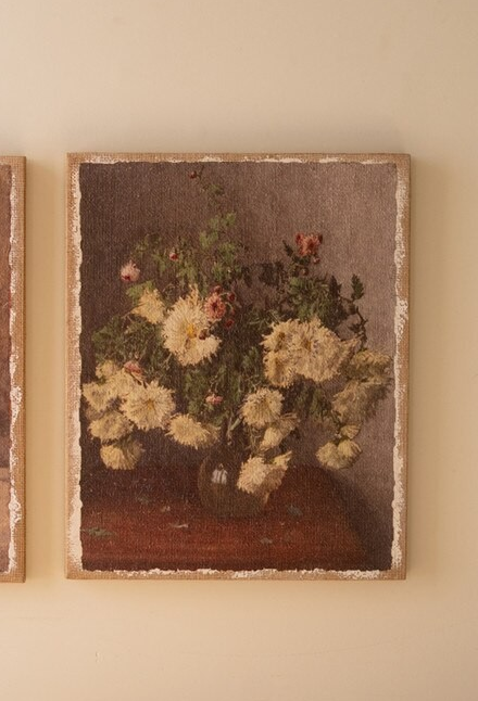 Floral Painting on Burlap