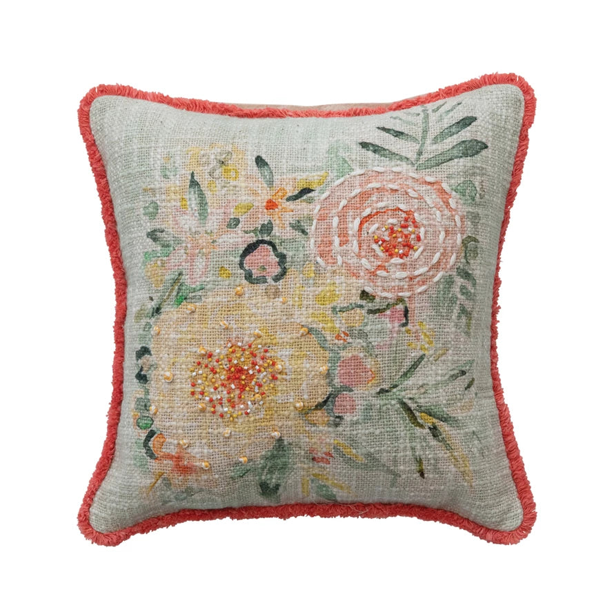 Cotton Floral Pillow