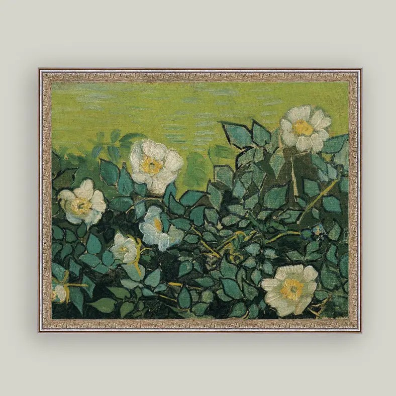 Framed Print of Van Gogh "Wild Roses"