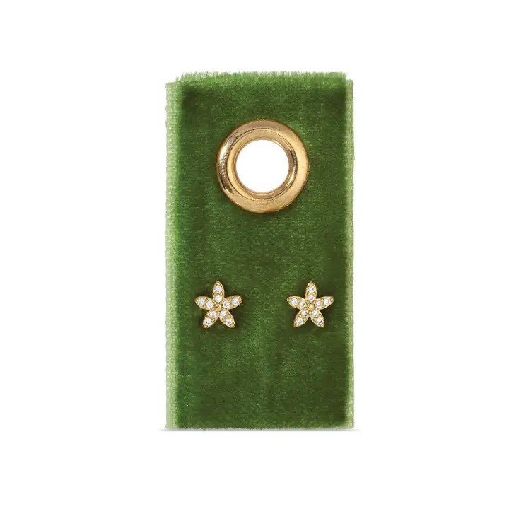 Flower Studs on Velvet