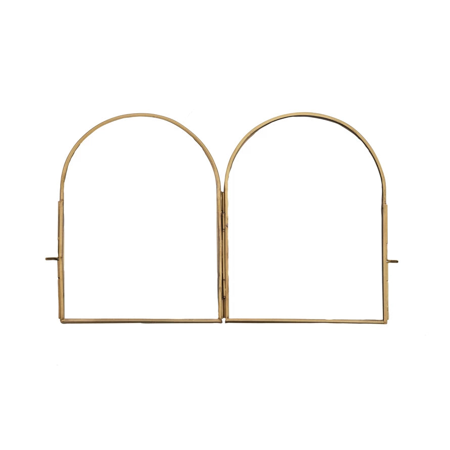 Arched Brass Standing Photo Frame