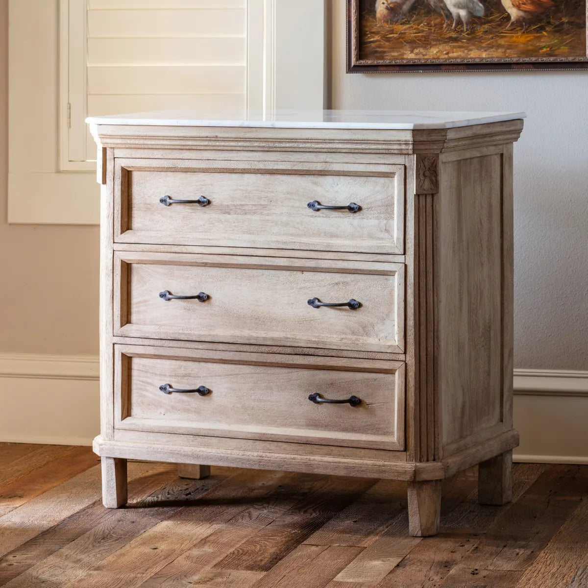 Marble Top French Chest