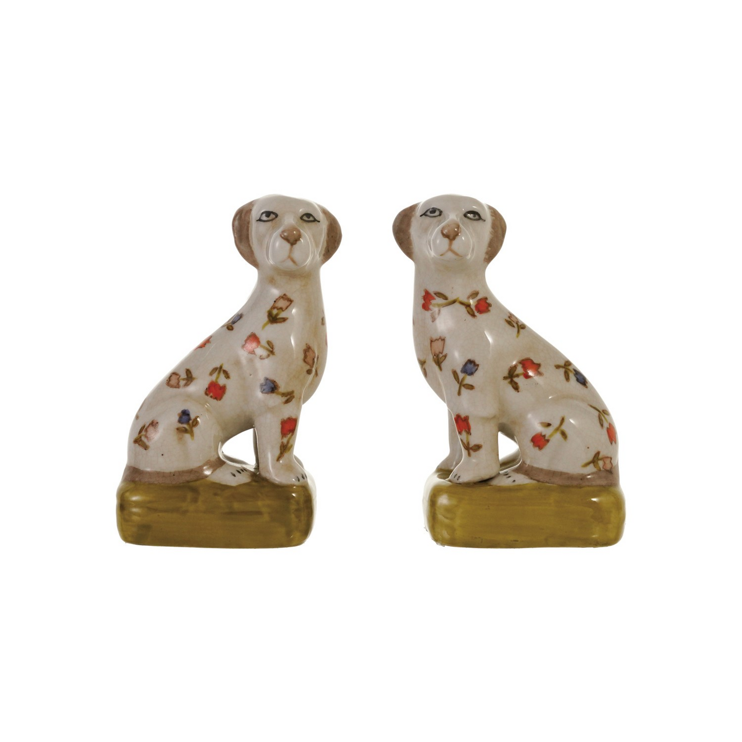 Hand-Painted Floral Dogs
