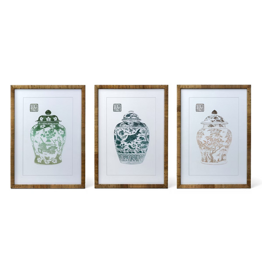 Lotus Framed Ginger Jar Picture