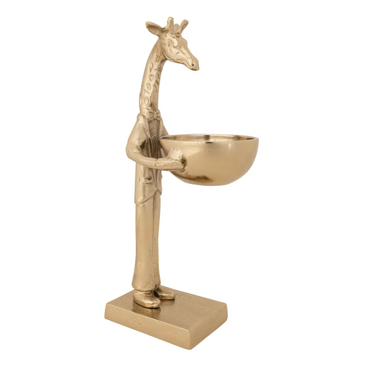 Gold Giraffe Standing Bowl