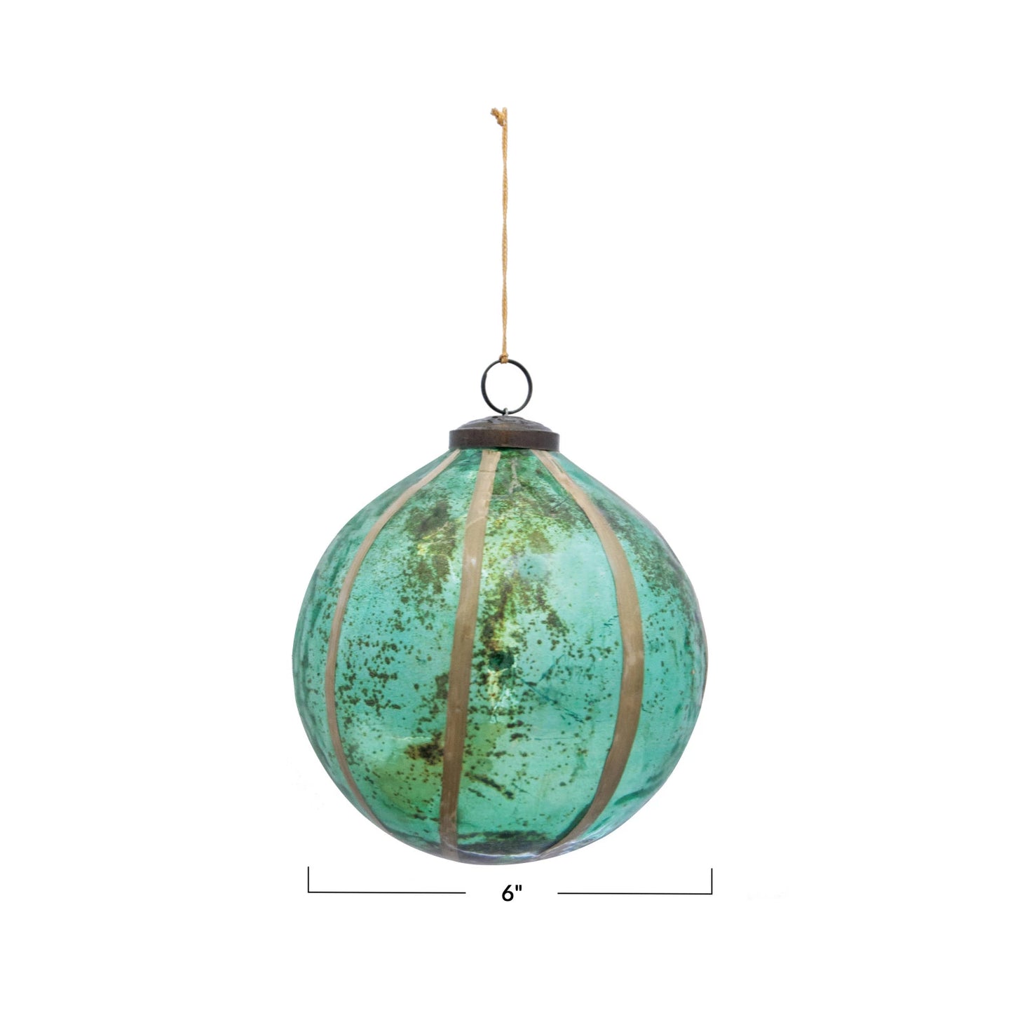 Green Stripped Glass Ornament