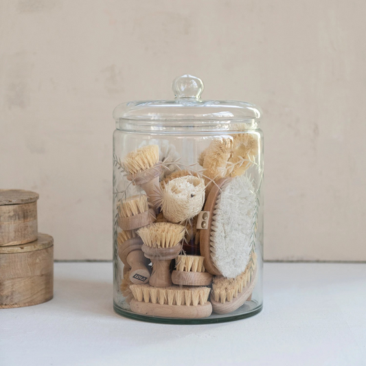 Etched Glass Jar