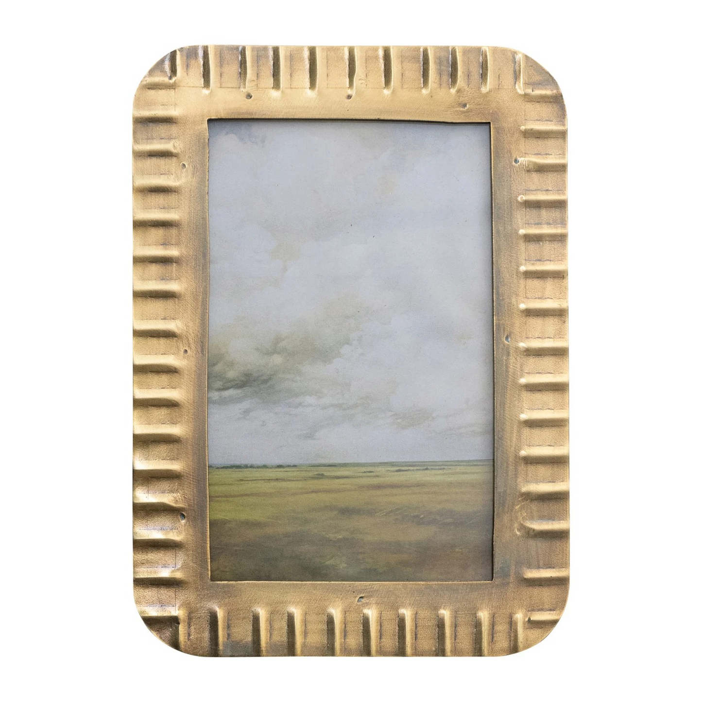 Metal Ribbed Photo Frame