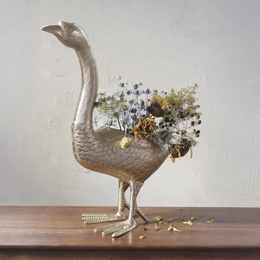Gold Goose Shaped Planter/Container