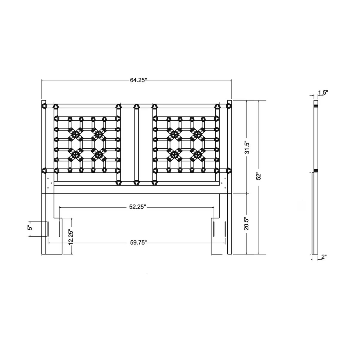 Queen Size Lattice Headboard
