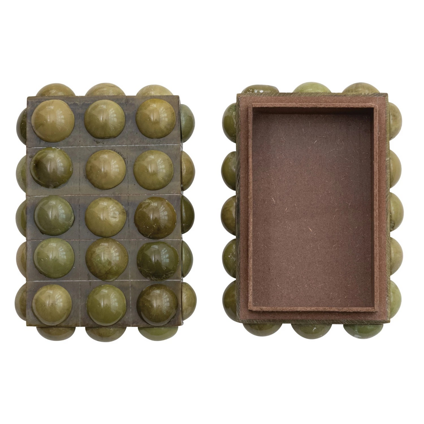 Olive Handmade Marbled Bobbin Box