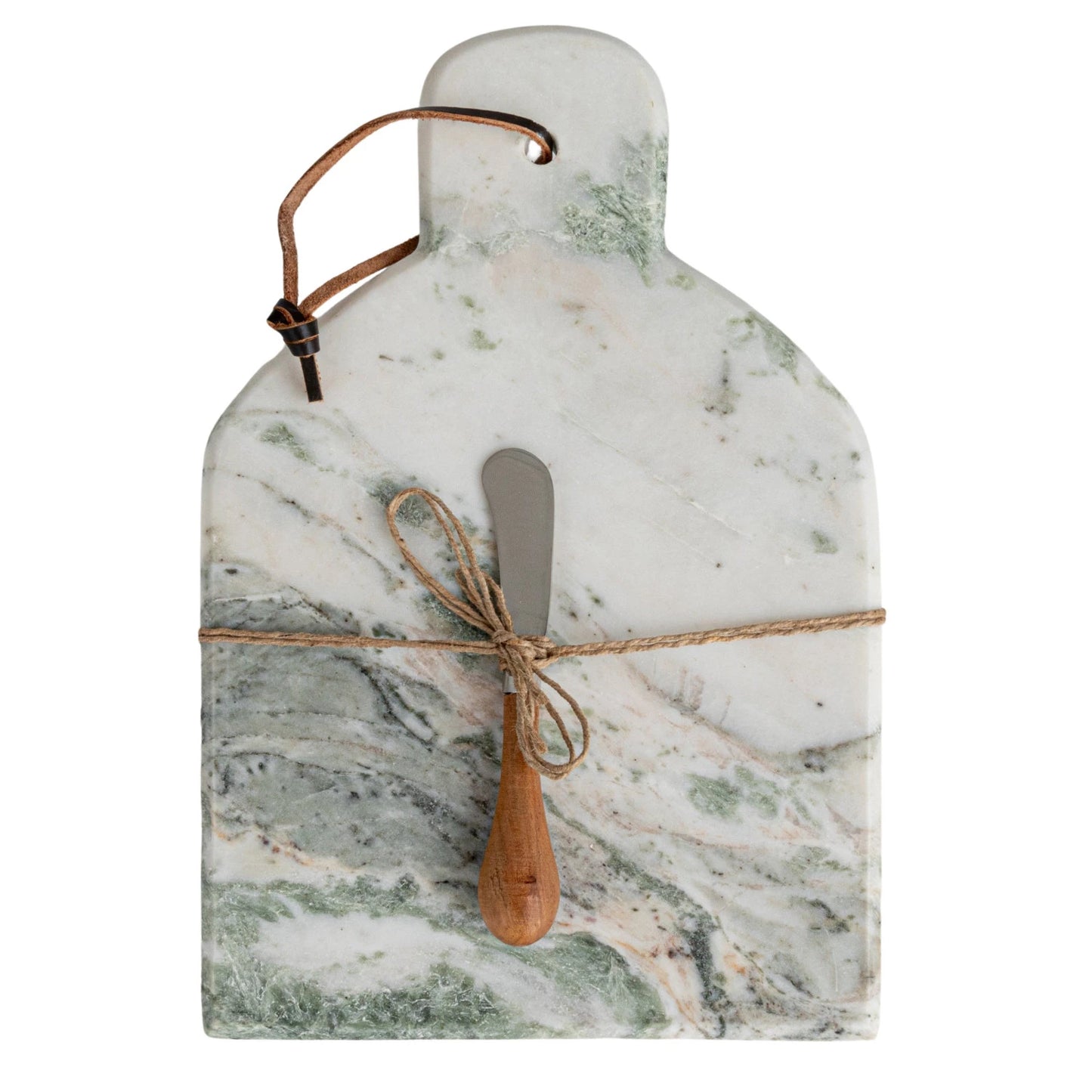 Green Marble Cheese Board w/ Knife