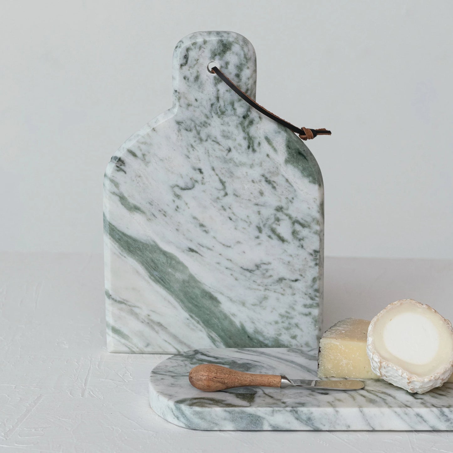 Green Marble Cheese Board w/ Knife