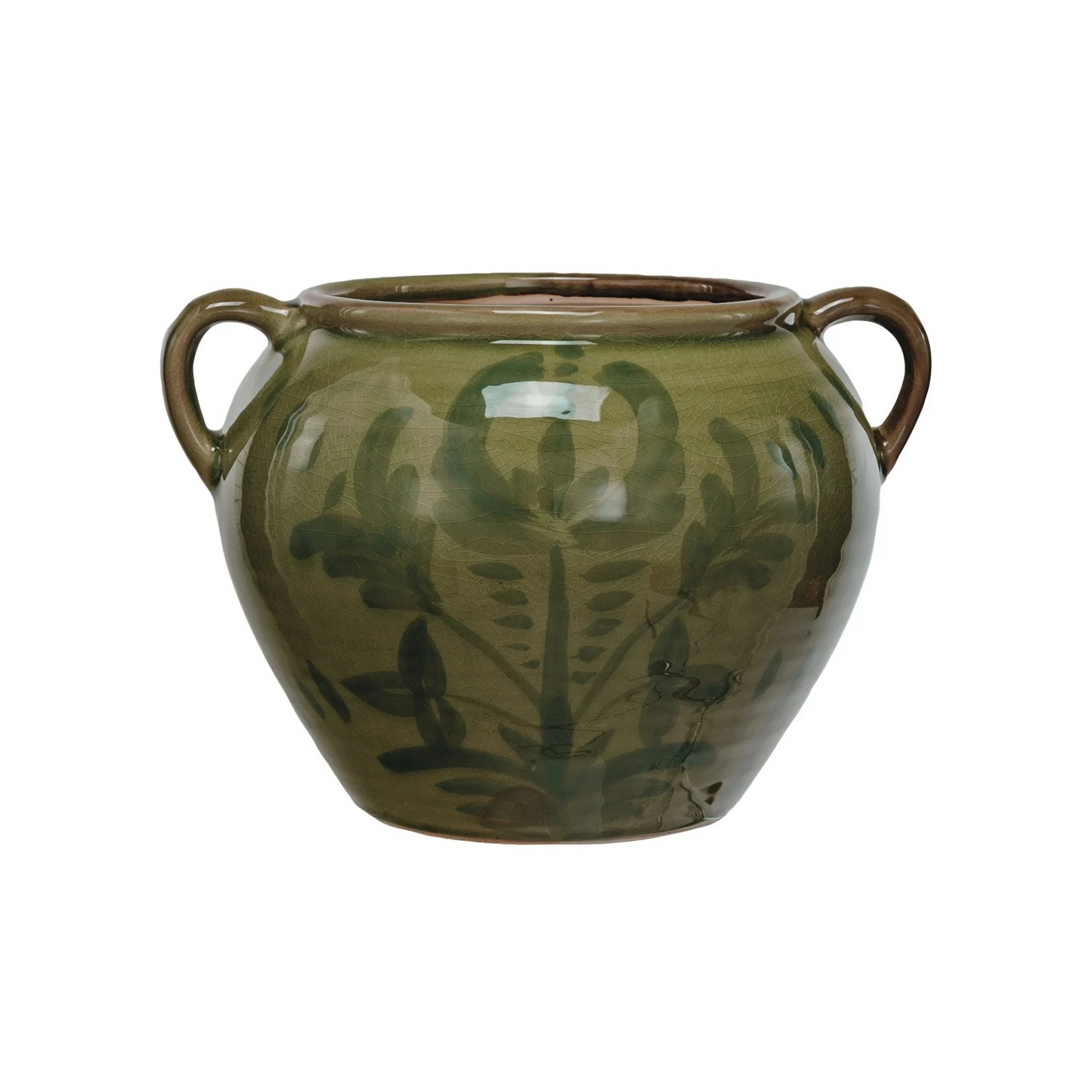 Hand-Painted Terra-Cotta Urn