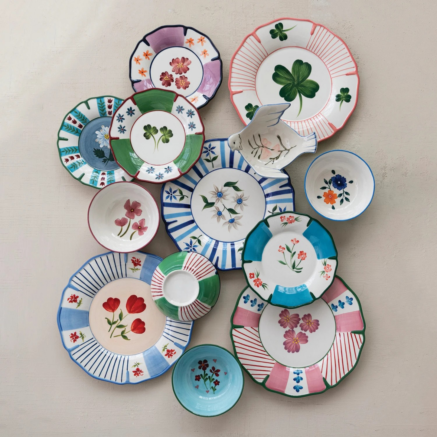 Hand-Painted Cottage Dessert Plate