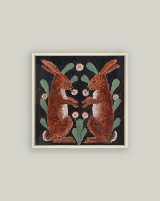 Two Hares Framed Print