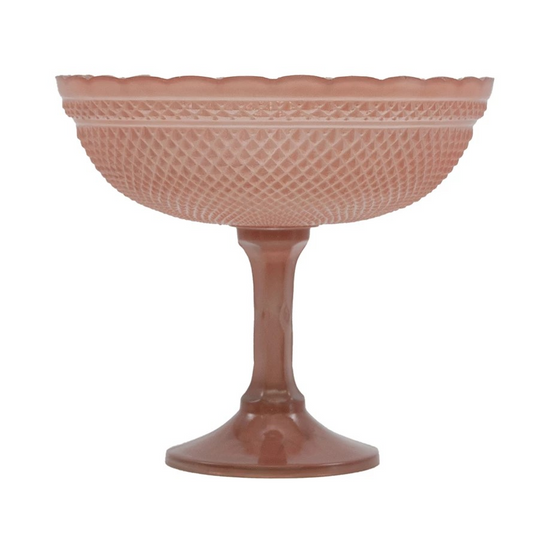 Pink Hobnail Footed Bowl