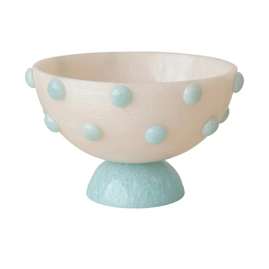 Marbled Resin Hobnail Footed Bowl