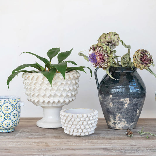 Stoneware Hobnail Planter