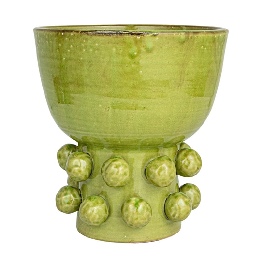 Green Hobnail Planter