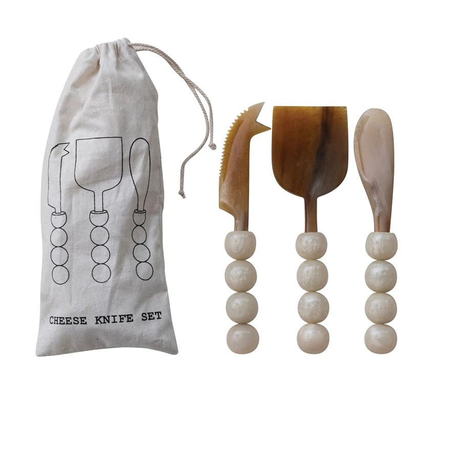 Natural Horn Cheese Knives