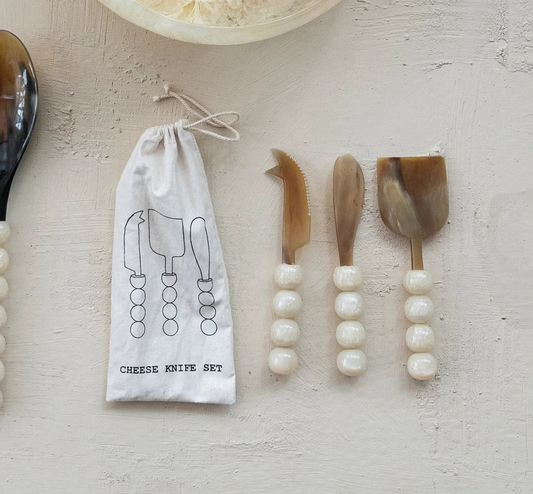 Natural Horn Cheese Knives
