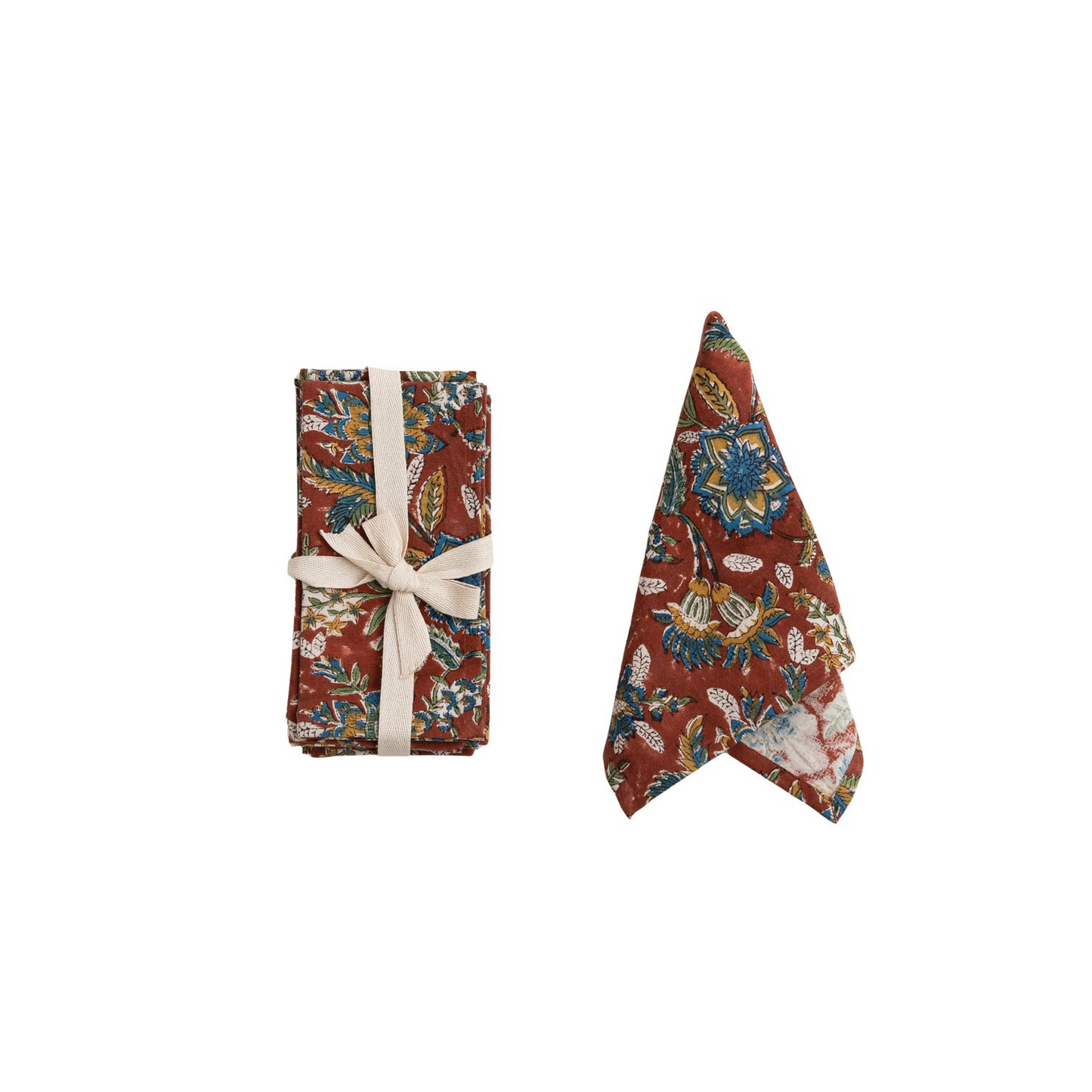 Set of Four Fall Floral Napkins