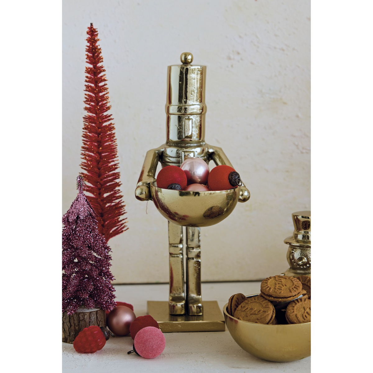 Gold Nutcracker Holding Bowl