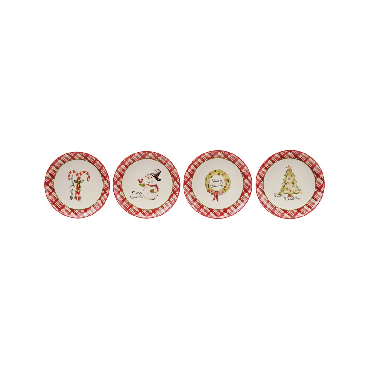 Merry Christmas Plaid Plate