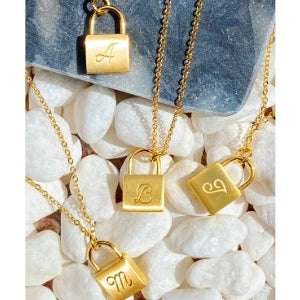 Initial Lock Necklace