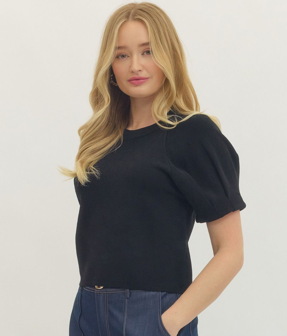 Black Pleated Top