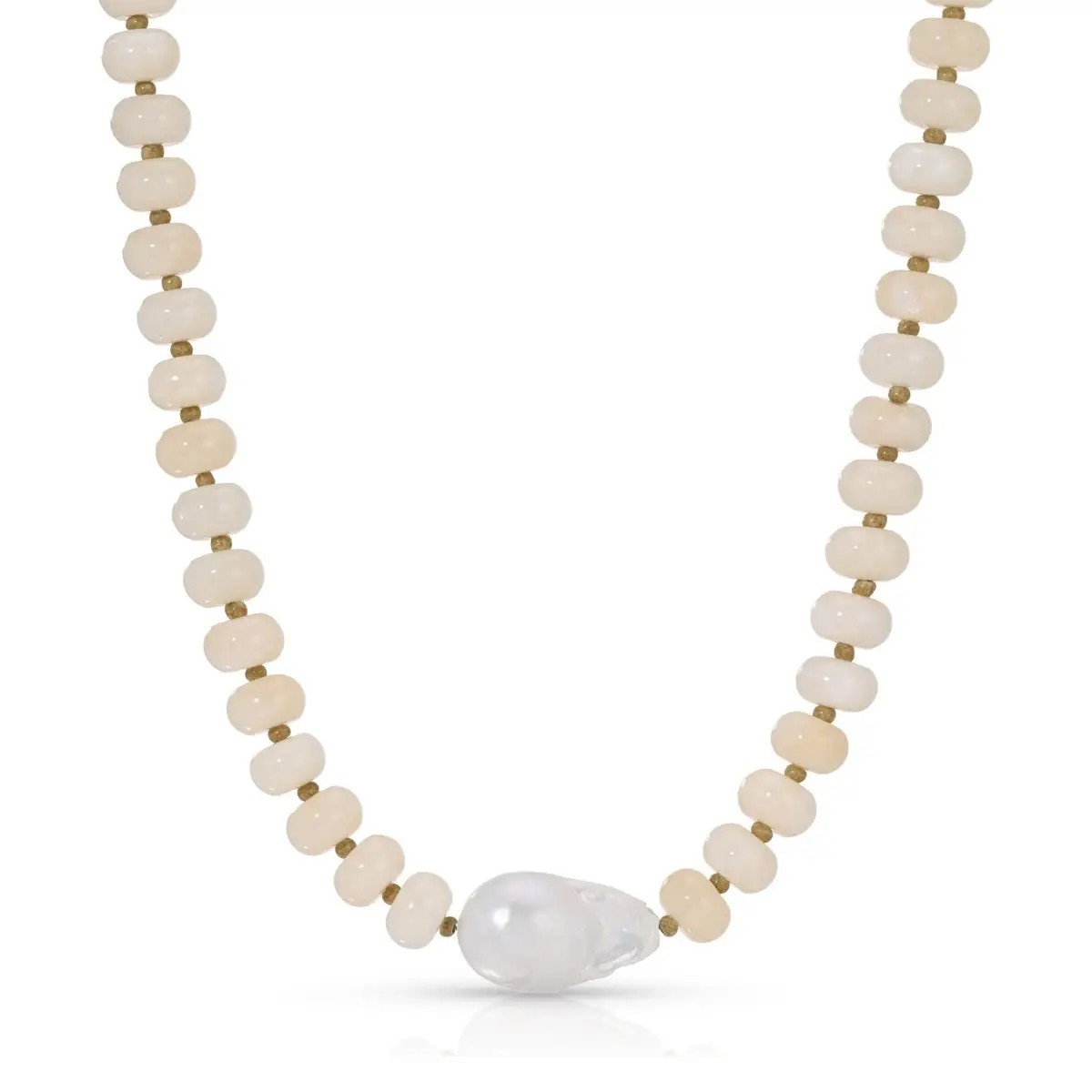 Stone Baroque Pearl Necklace