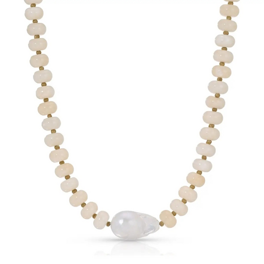 Stone Baroque Pearl Necklace