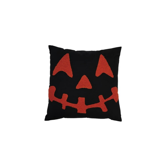 Embroidered Jack-O-Lantern Pillow