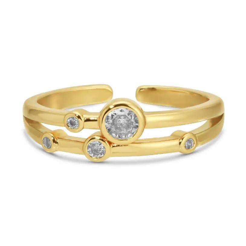 5 Stone Cluster Adjustable Ring