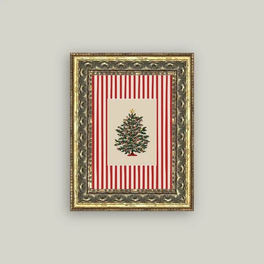 Peppermint Stripe Tree Framed Print