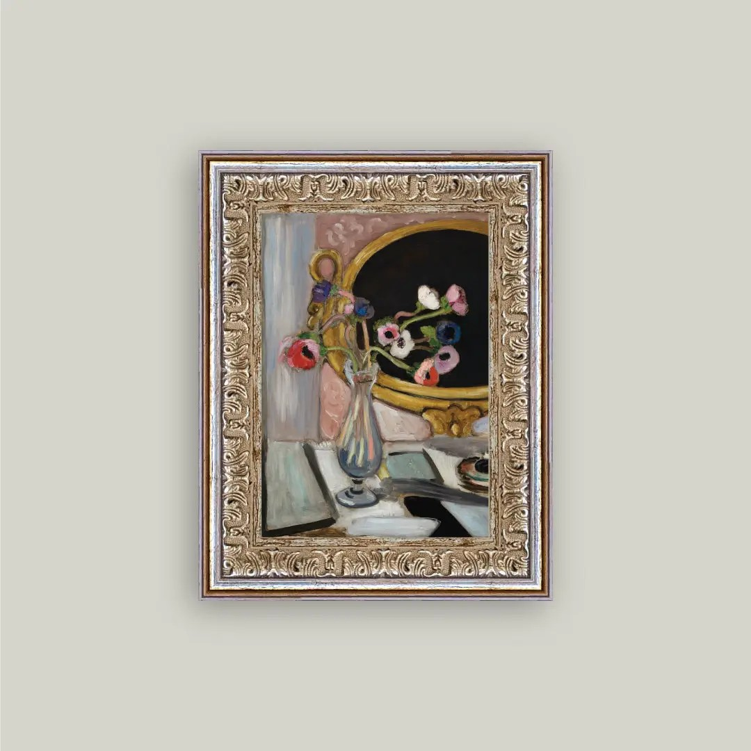Framed Print of Anemone and Mirror